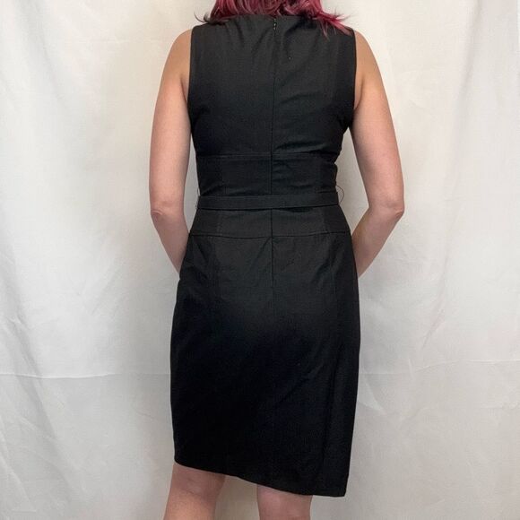 Cache Contour Collection Womens Sleeveless Belted Pencil Dress 12 Dark Grey Gray - Picture 2 of 15